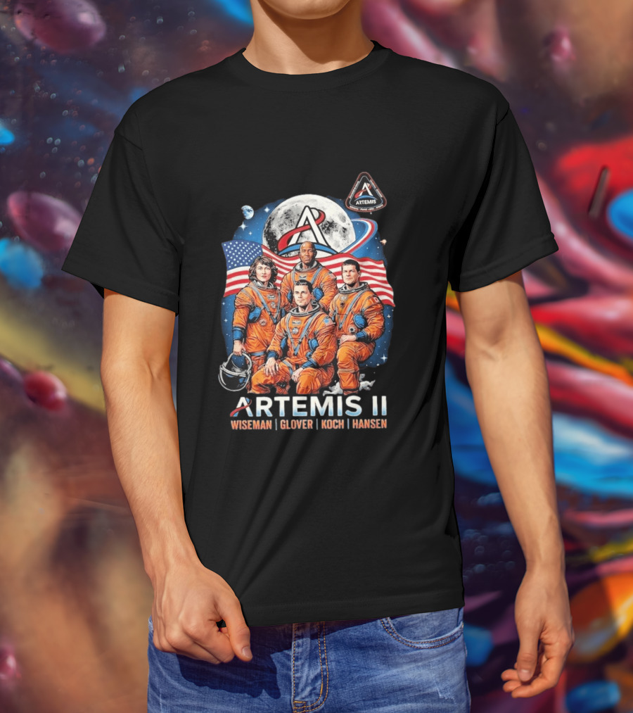NASA Artemis II Wiseman Glover Koch Hansen Astronauts Return To Earth Moon Mission T-Shirt