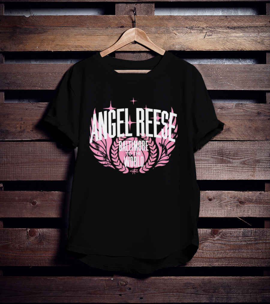 Angel Reese Baltimore To The World Laurel Wings Star Motif T-Shirt