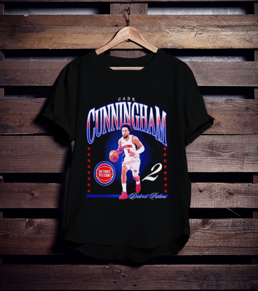 Cade Cunningham Detroit Pistons Star 2 Basketball T-Shirt