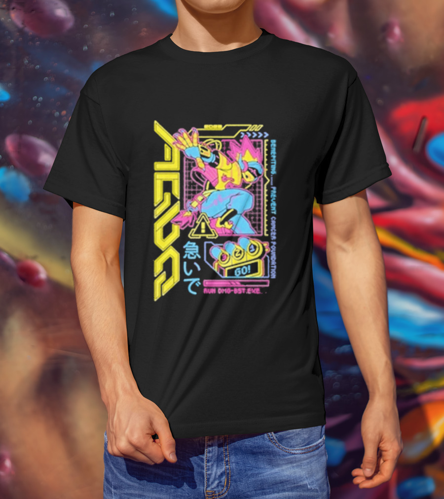 The Yetee AGDQ 26 Neon Anime Mech Retro Japanese T-Shirt