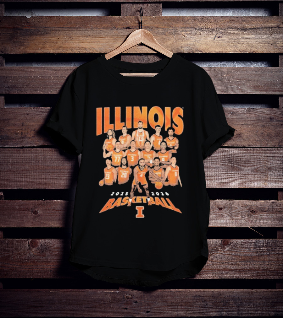 Illinois Basketball 2025 2026 Roster Players T-Shirt