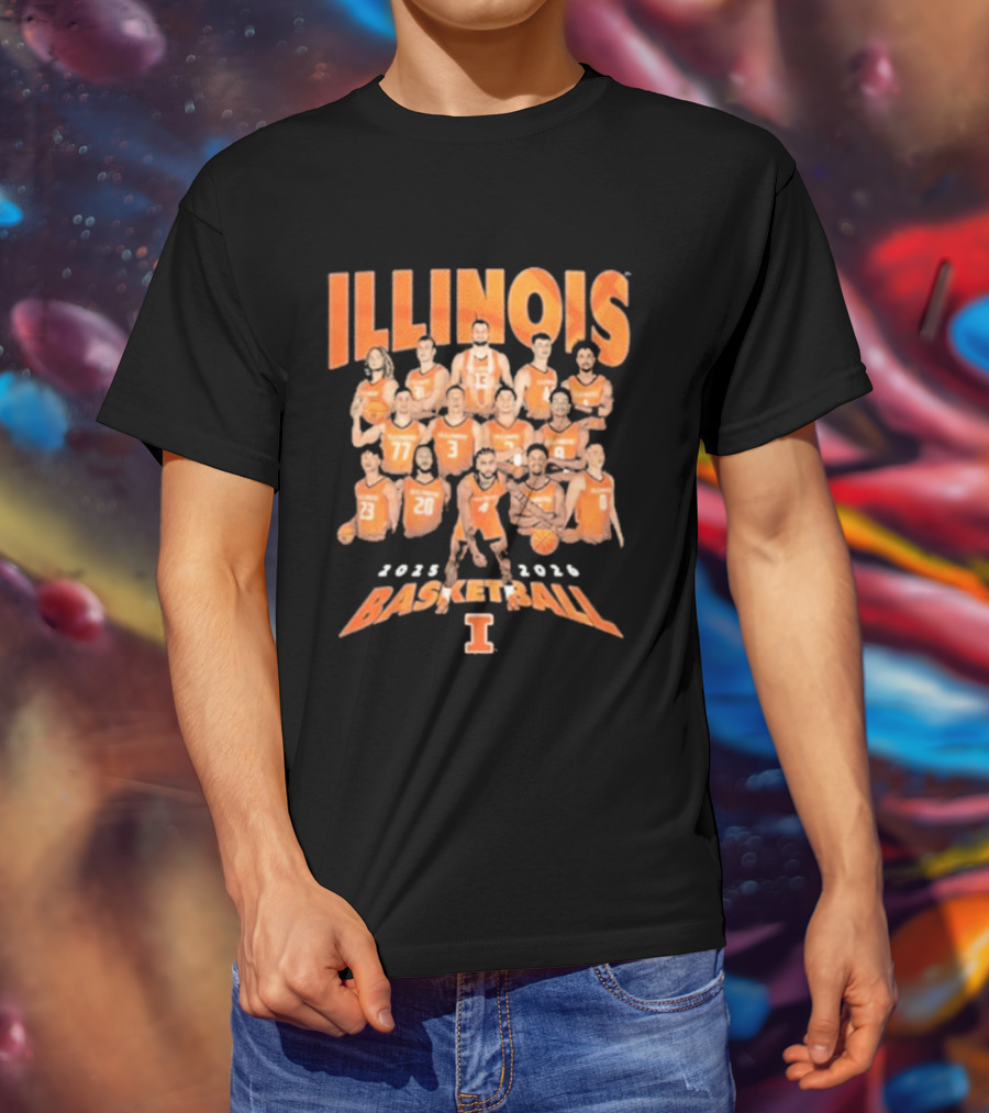 Illinois Basketball 2025 2026 Roster Players T-Shirt