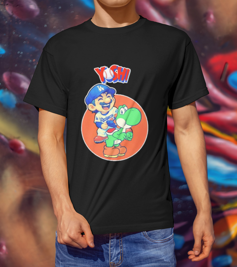 Yoshinobu Yamamoto Los Angeles Dodgers MLB Yoshi Cartoon Dodger Gear T-Shirt