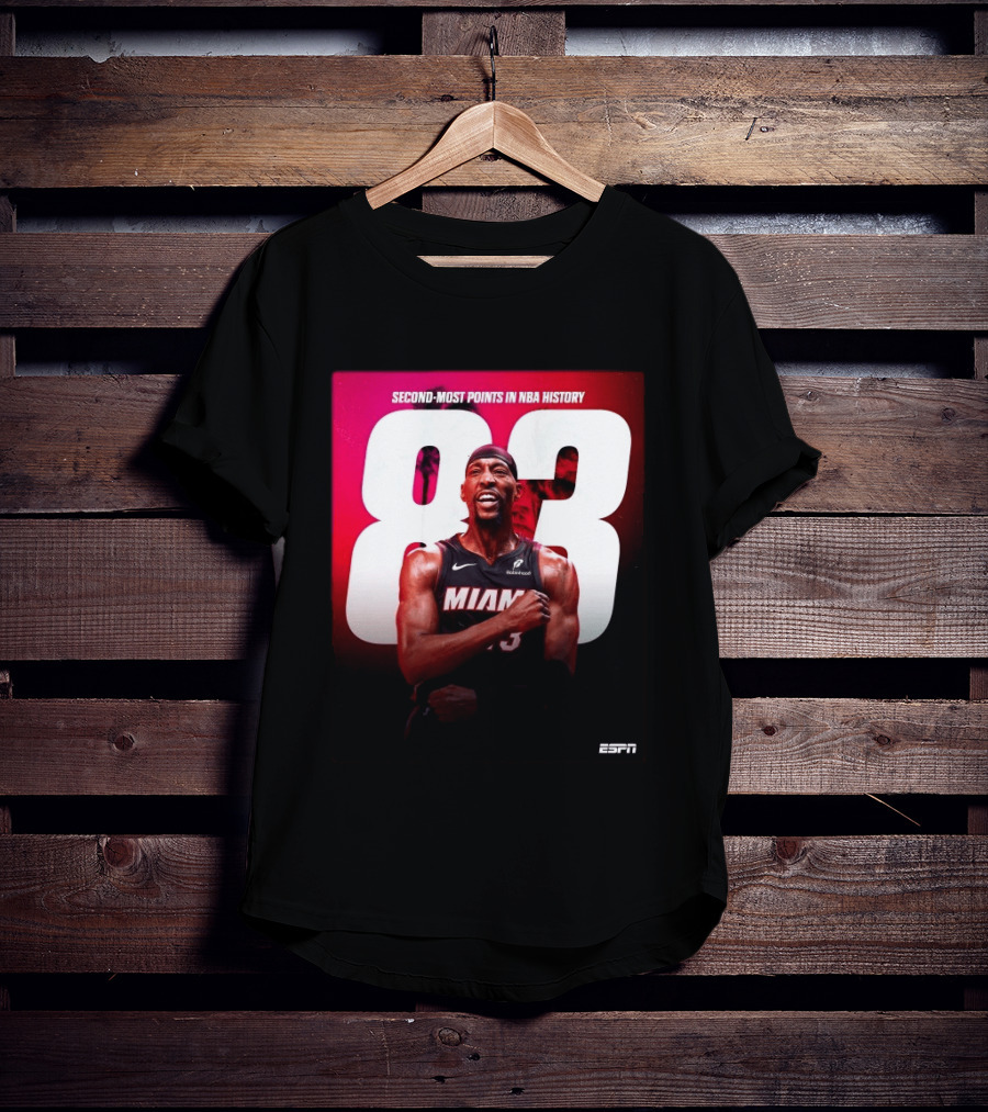Bam Adebayo 83 Second Most Points NBA History Miami ESPN T-Shirt