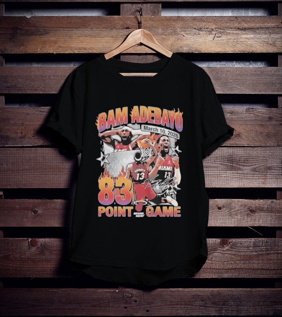 Bam Adebayo March 10 2026 Miami Heat 83 Point Game T-Shirt