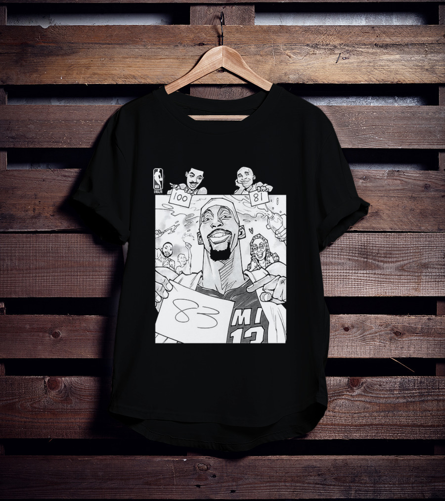 Bam Adebayo 83 Points Wilt Bam Kobe 2nd Highest Scoring Game NBA History Cartoon Miami 13 T-Shirt