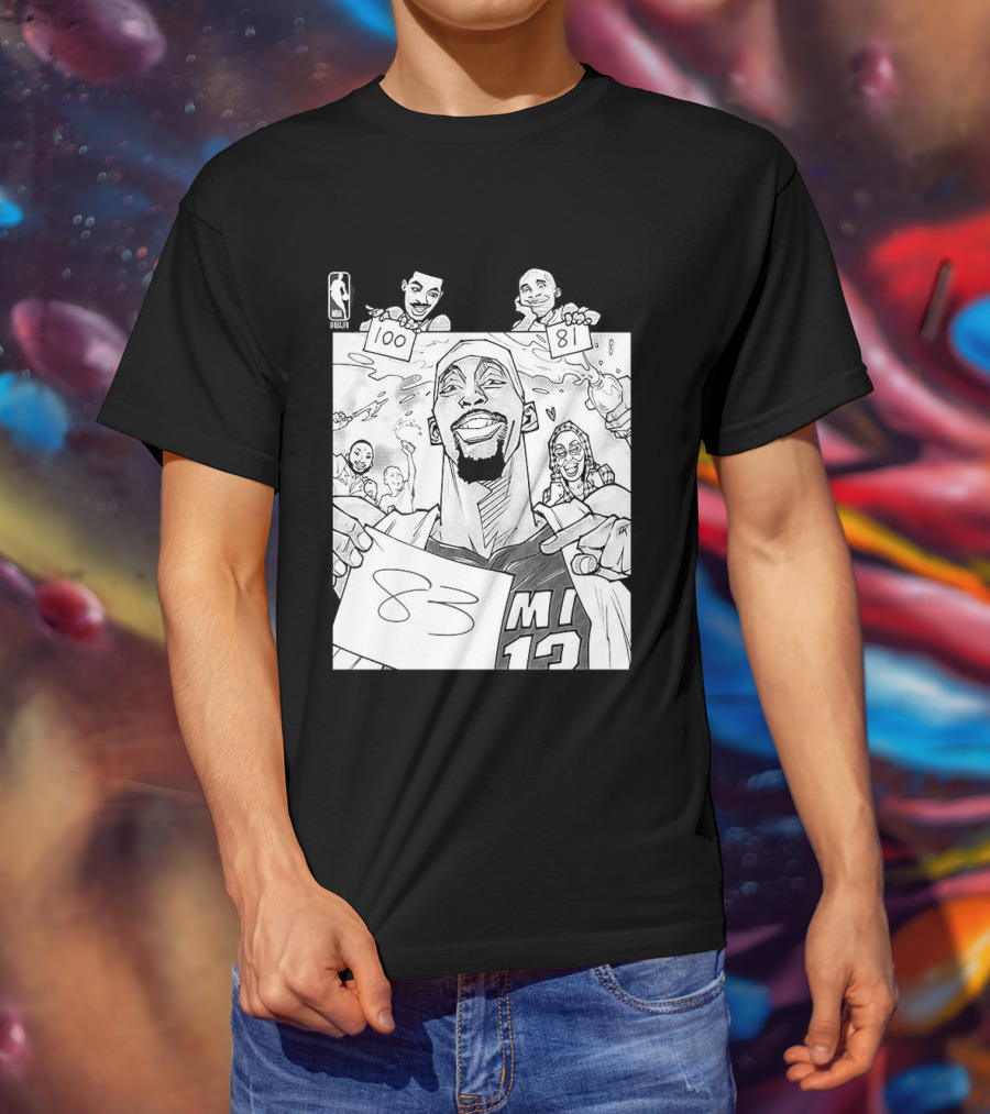 Bam Adebayo 83 Points Wilt Bam Kobe 2nd Highest Scoring Game NBA History Cartoon Miami 13 T-Shirt