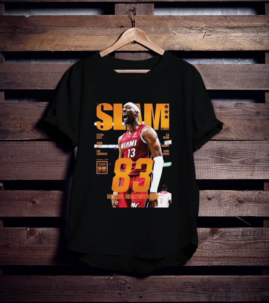SLAM 261 Bam Adebayo Miami Heat Metal Edition 83 Points Forever Stamped In History T-Shirt