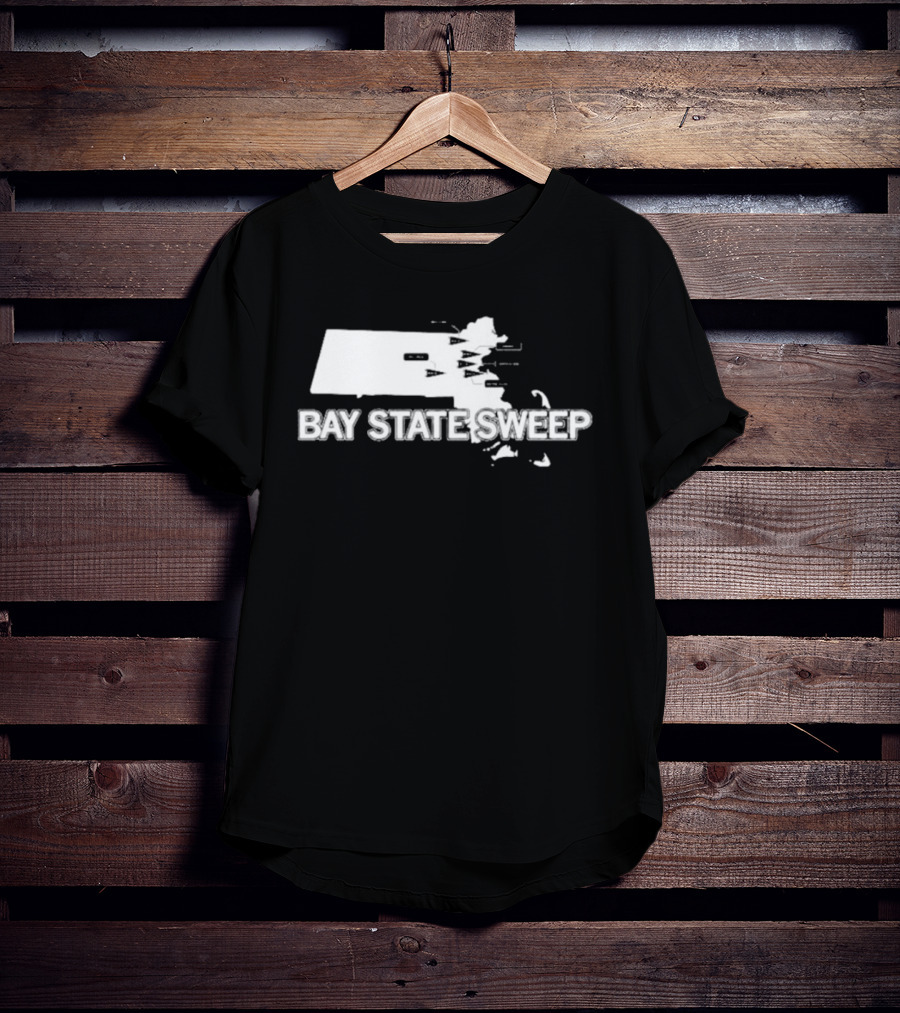 Bay State Sweep Massachusetts Map Landmarks T-Shirt