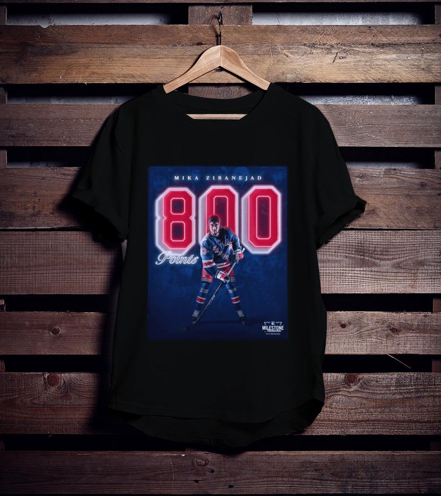 Mika Zibanejad 800 Points New York Rangers Milestone Moment T-Shirt