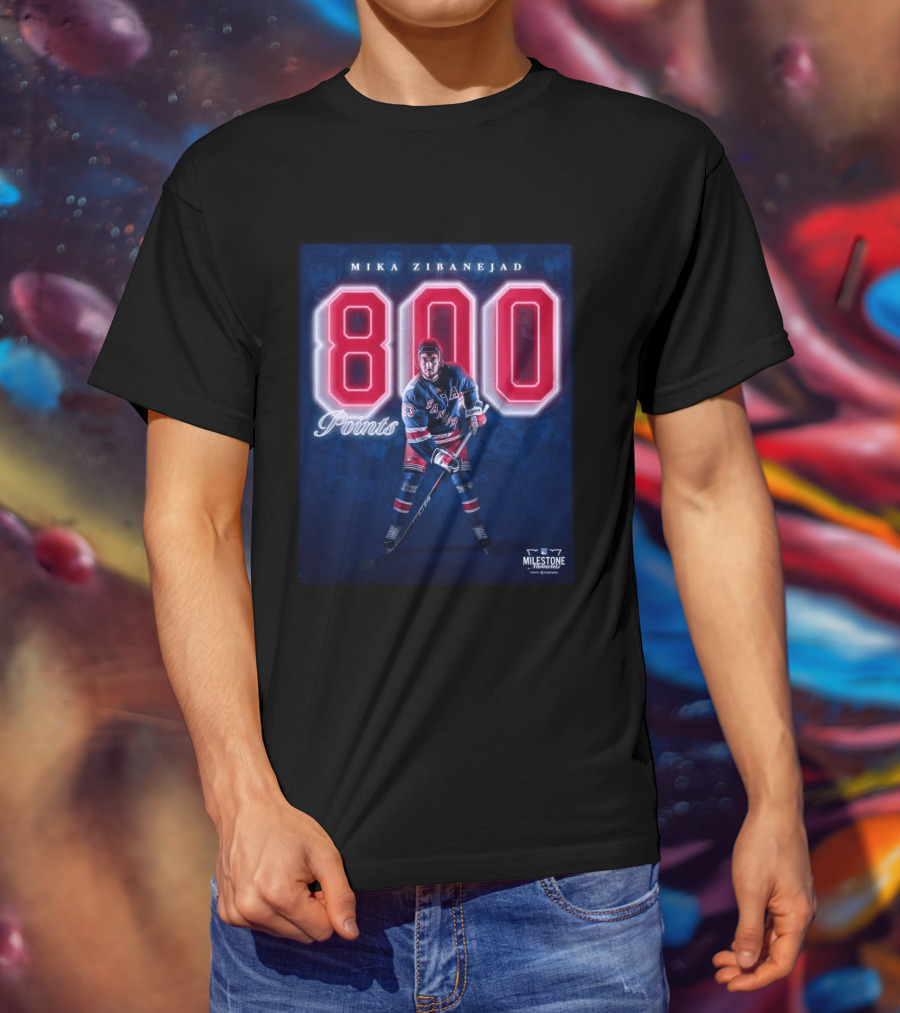 Mika Zibanejad 800 Points New York Rangers Milestone Moment T-Shirt