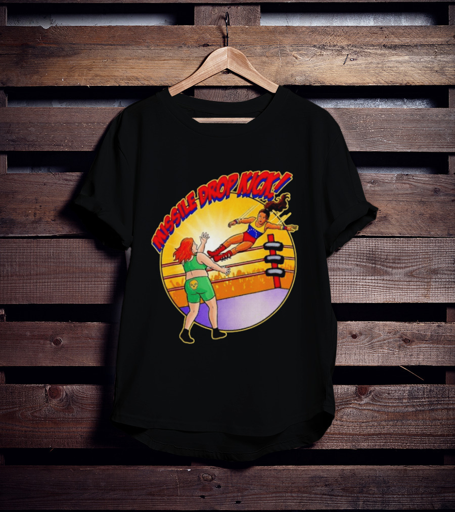 Missile Drop Kick Wrestling Move In Classic Ring Showdown T-Shirt