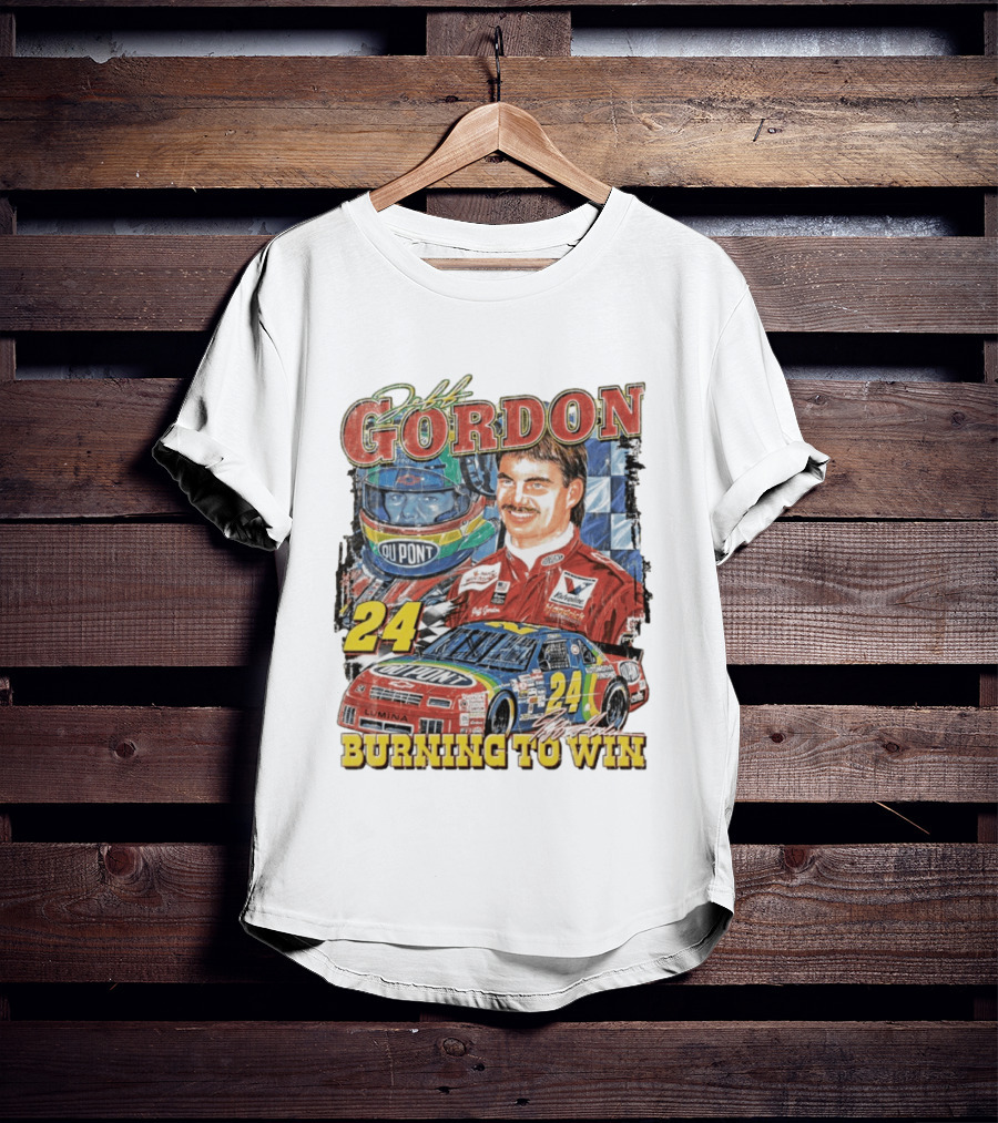 Jeff Gordon Dupont Racing 24 Burning To Win T-Shirt
