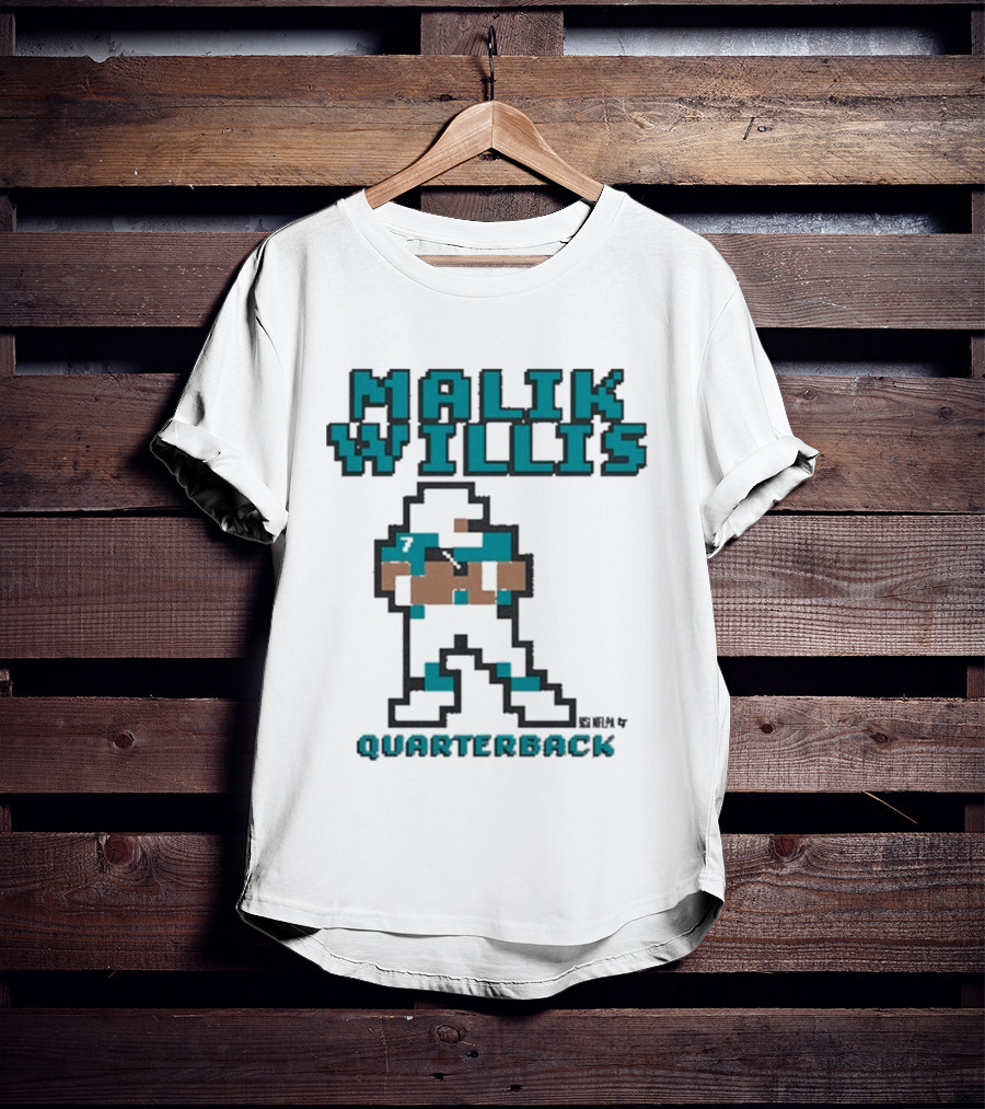 Malik Willis Retro Pixel Quarterback Miami Baller T-Shirt