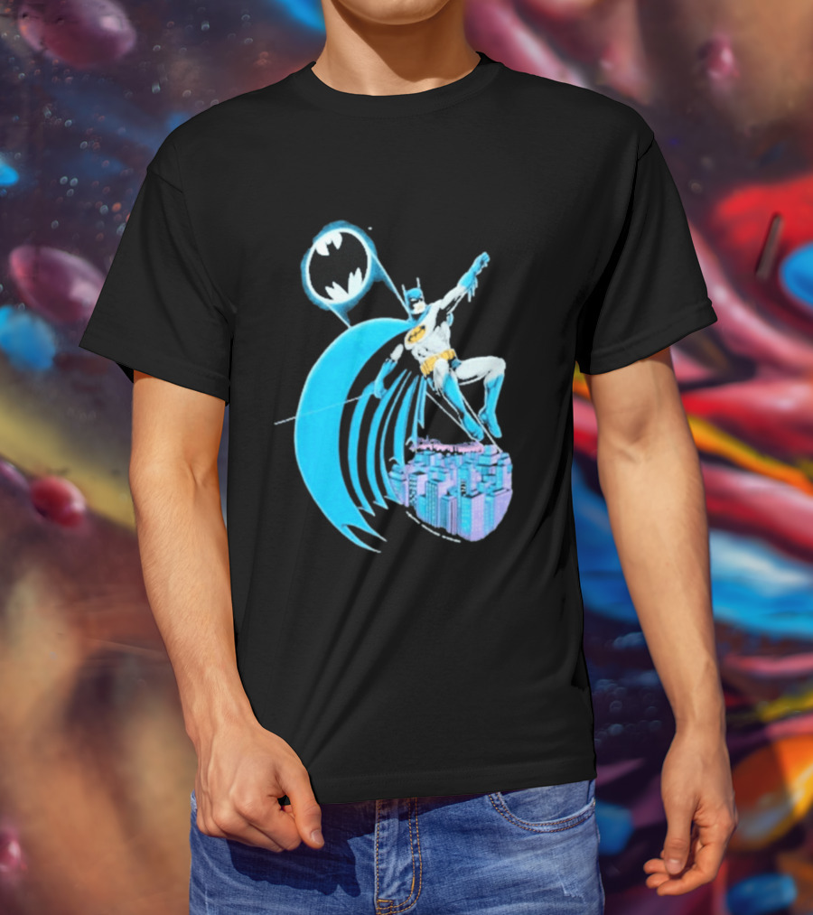 Wyco 1988 Batman DC Comics Retro Hero Gotham City Scene T-Shirt