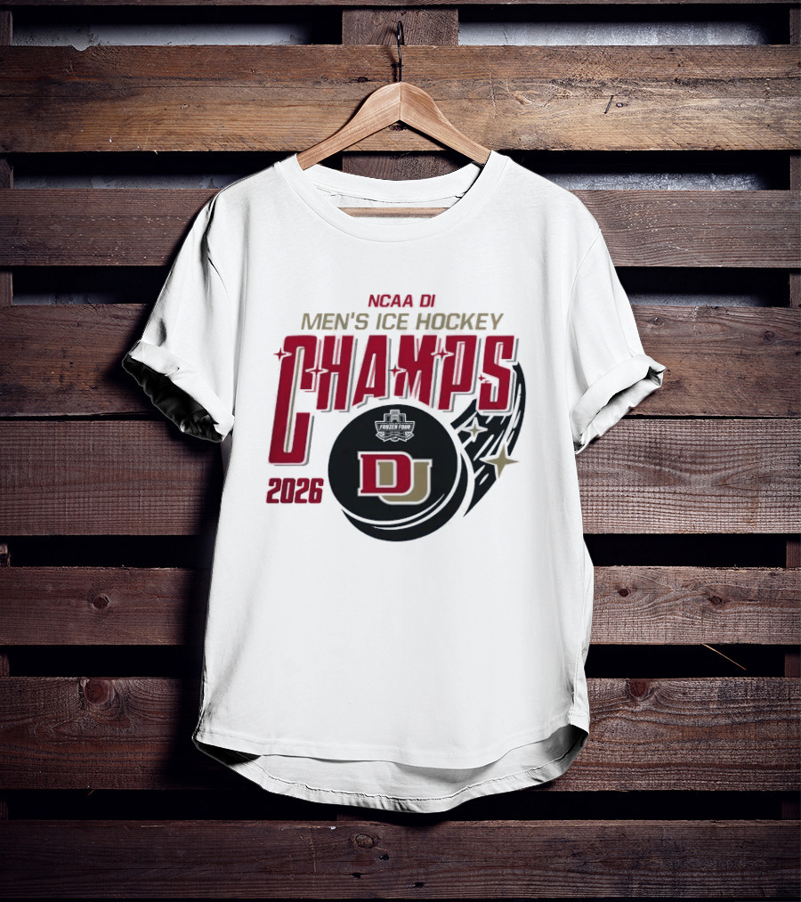 NCAA DI Men's Ice Hockey Champs 2026 DJ Denver Pioneers T-Shirt
