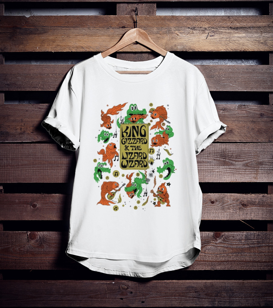 King Gizzard And The Lizard Wizard Fish Graphics With Musical Notes T-Shirt
