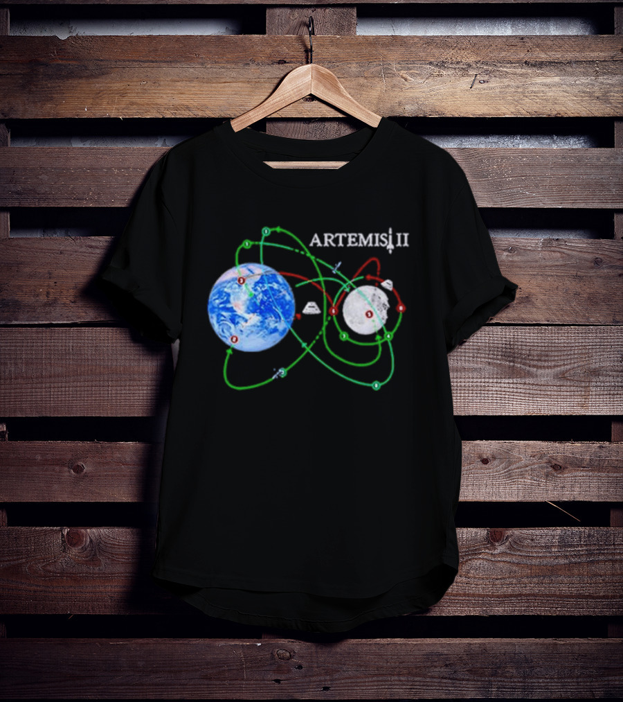 Artemis II NASA Moon Mission Pathways Earth And Moon T-Shirt