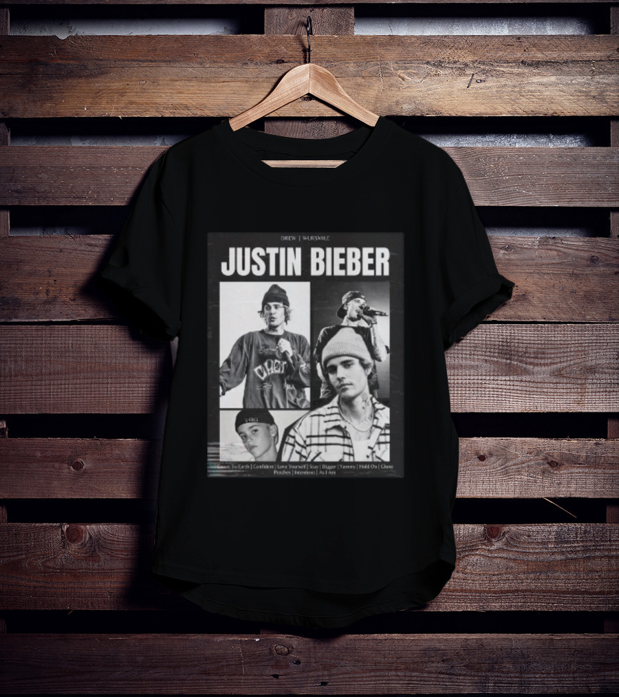 Drew House Viasmule Justin Bieber Collage Love Yourself Peaches Iconic Photos T-Shirt