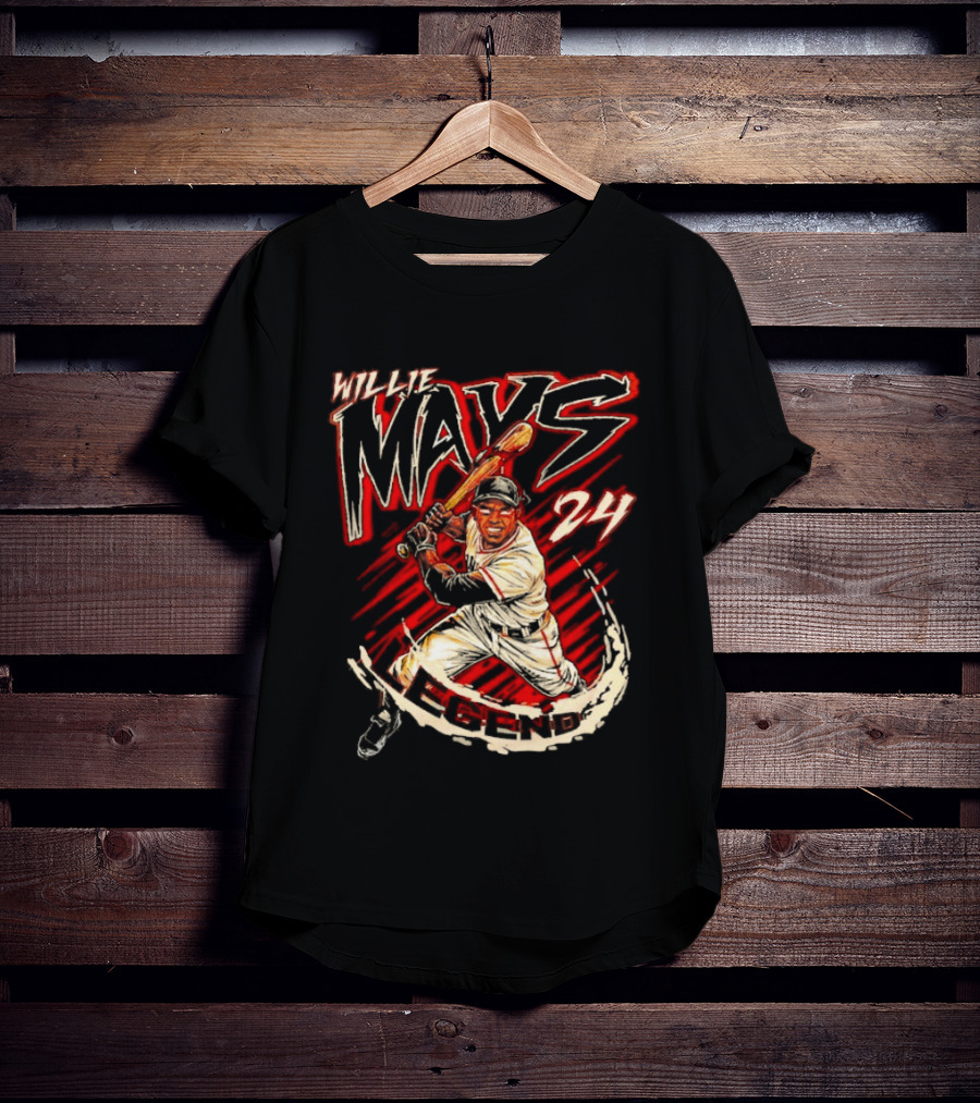 Willie Mays 24 San Francisco Giants Planet Euphoria Player Baseball T-Shirt
