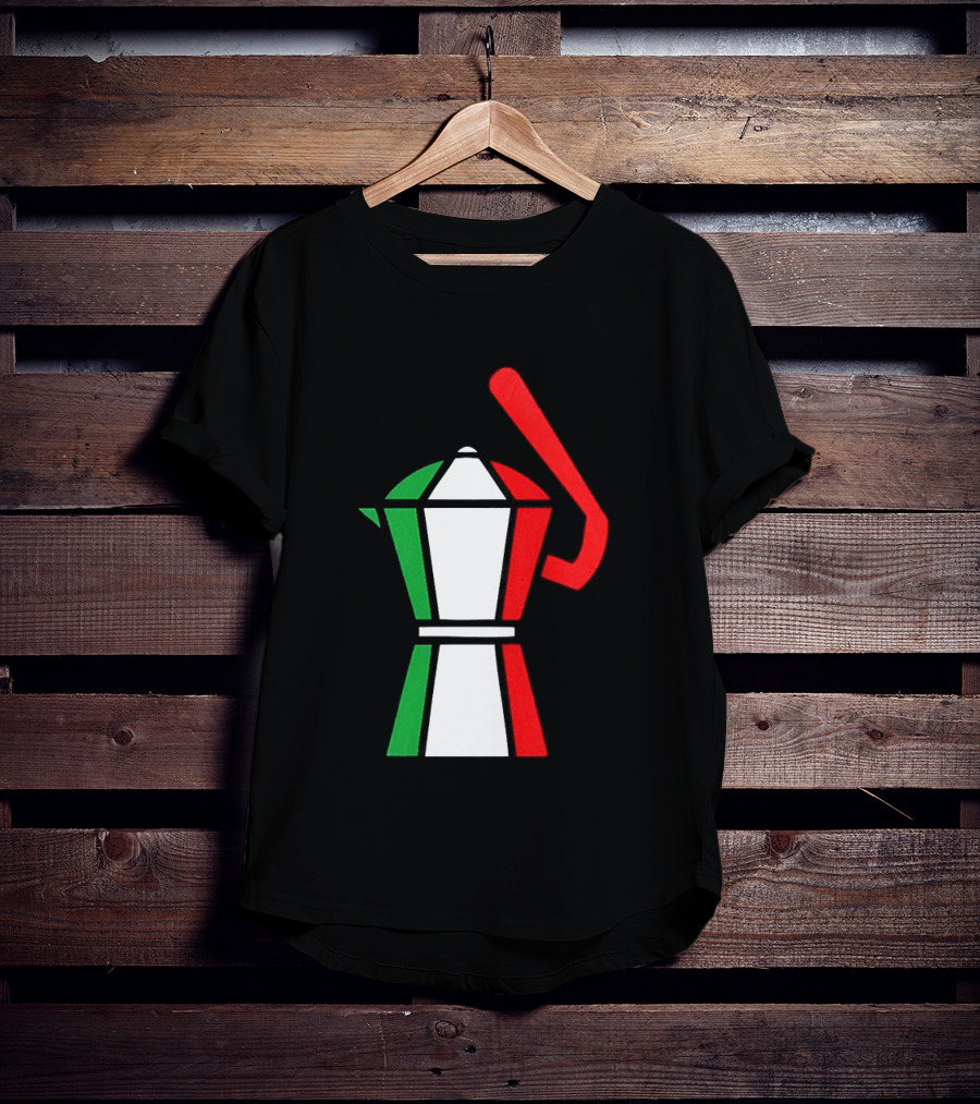 Italy Coffee Pot Italian Flag Colors White T-Shirt