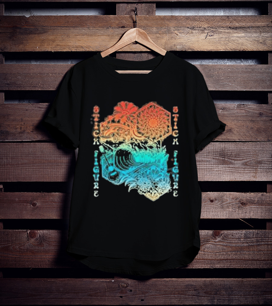 Stick Figure Coastal Cruiser Sun And Waves T-Shirt