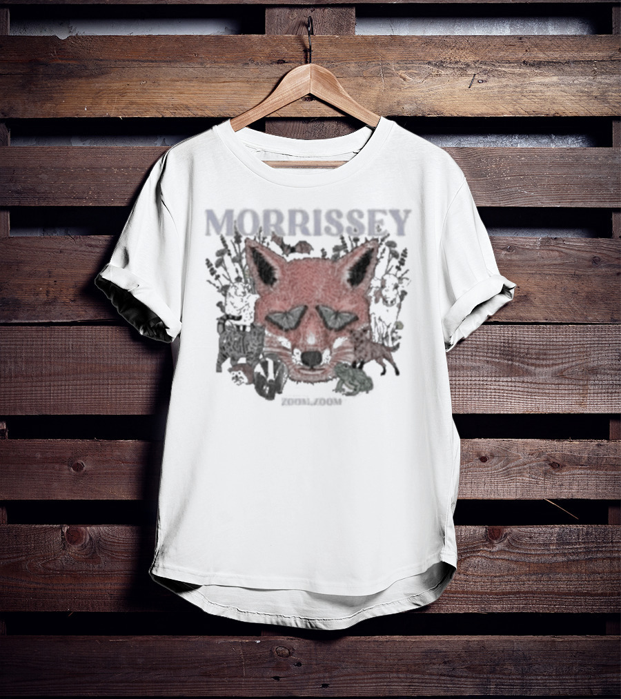 Morrissey Red Fox Face Floral Background Mporium Zoom T-Shirt