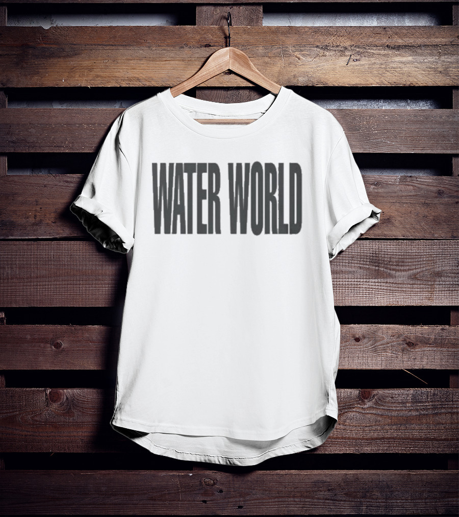 Water World Text Black Font T-Shirt