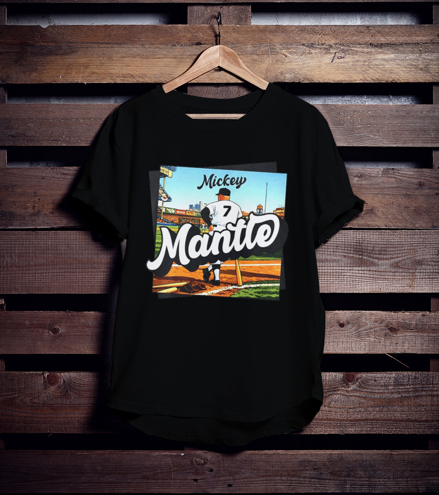 Mickey Mantle New York Yankees Baseball Stadium Number 7 T-Shirt
