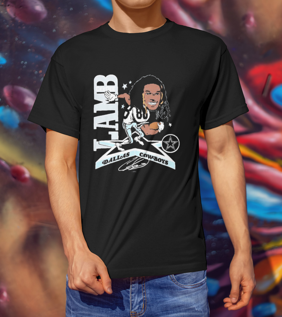 CeeDee Lamb Dallas Cowboys Star Caricature T-Shirt
