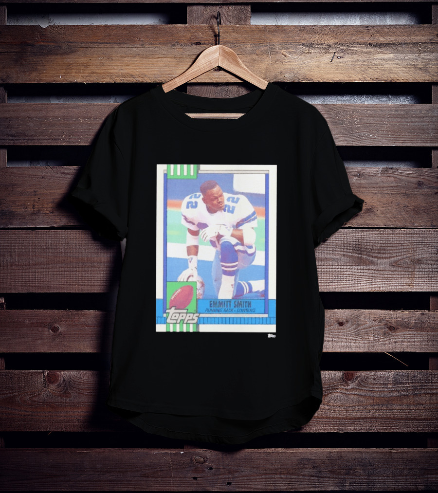Emmitt Smith Topps Trading Card Running Back Cowboys Football Player T-Shirt