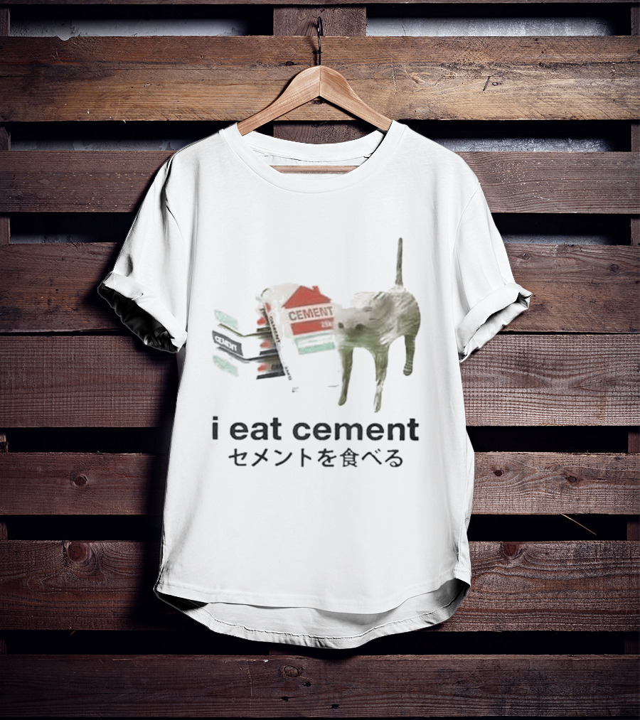 I Eat Cement Meme Cat T-Shirt