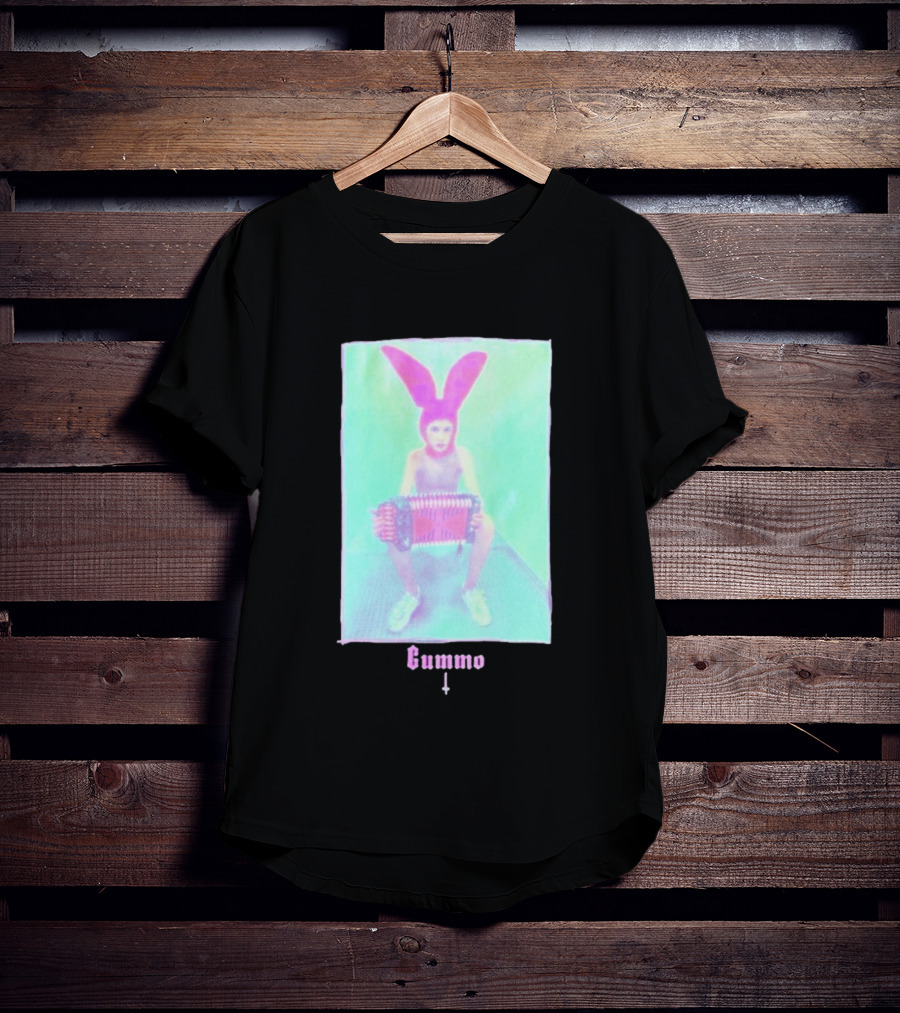 Gummo Bunny With Accordion And Pink Ears T-Shirt