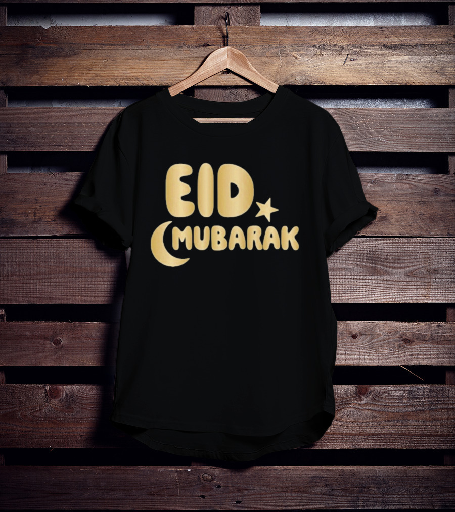 Eid Mubarak Crescent Moon And Star T-Shirt