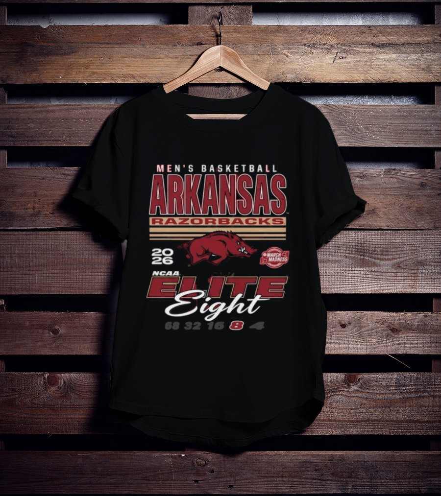Arkansas Razorbacks Men's Basketball 2026 NCAA March Madness Elite Eight Bound T-Shirt