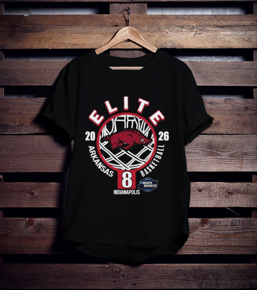 Arkansas Razorbacks Elite Eight 2026 Indianapolis Basketball March Madness T-Shirt