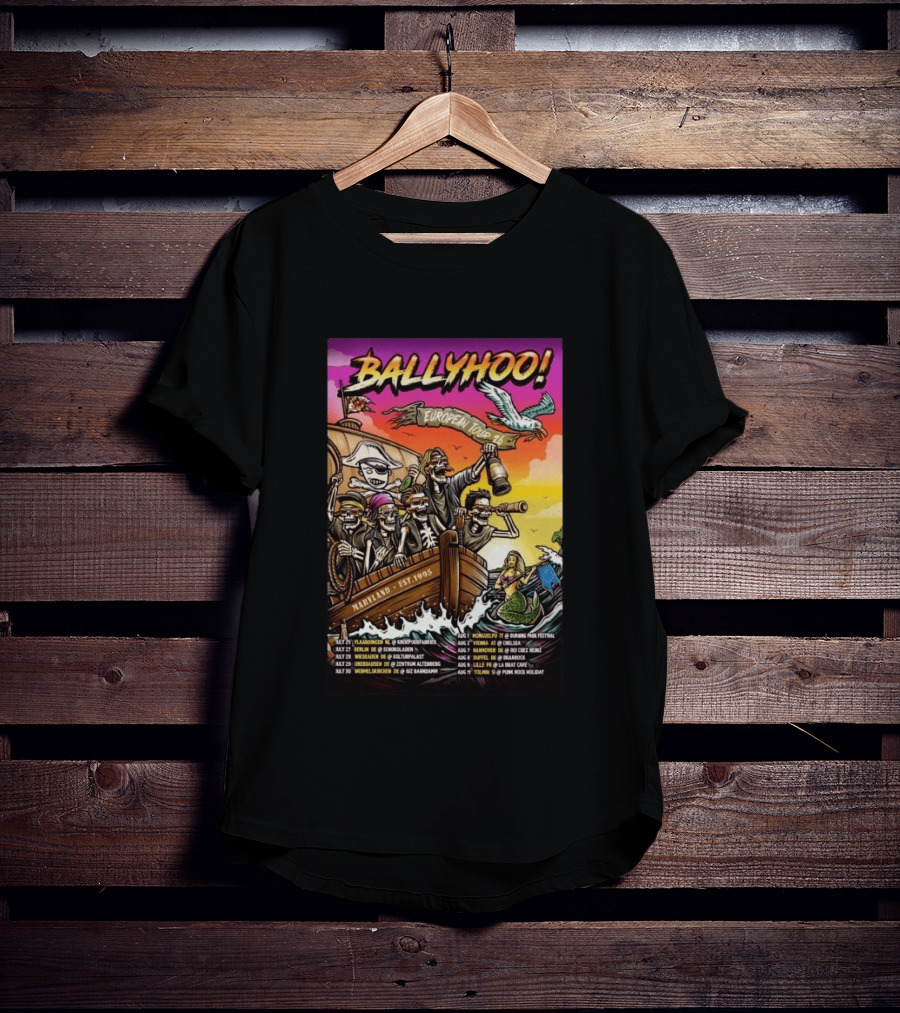 Ballyhoo European Tour 2026 Pirates Maryland Est 1995 T-Shirt