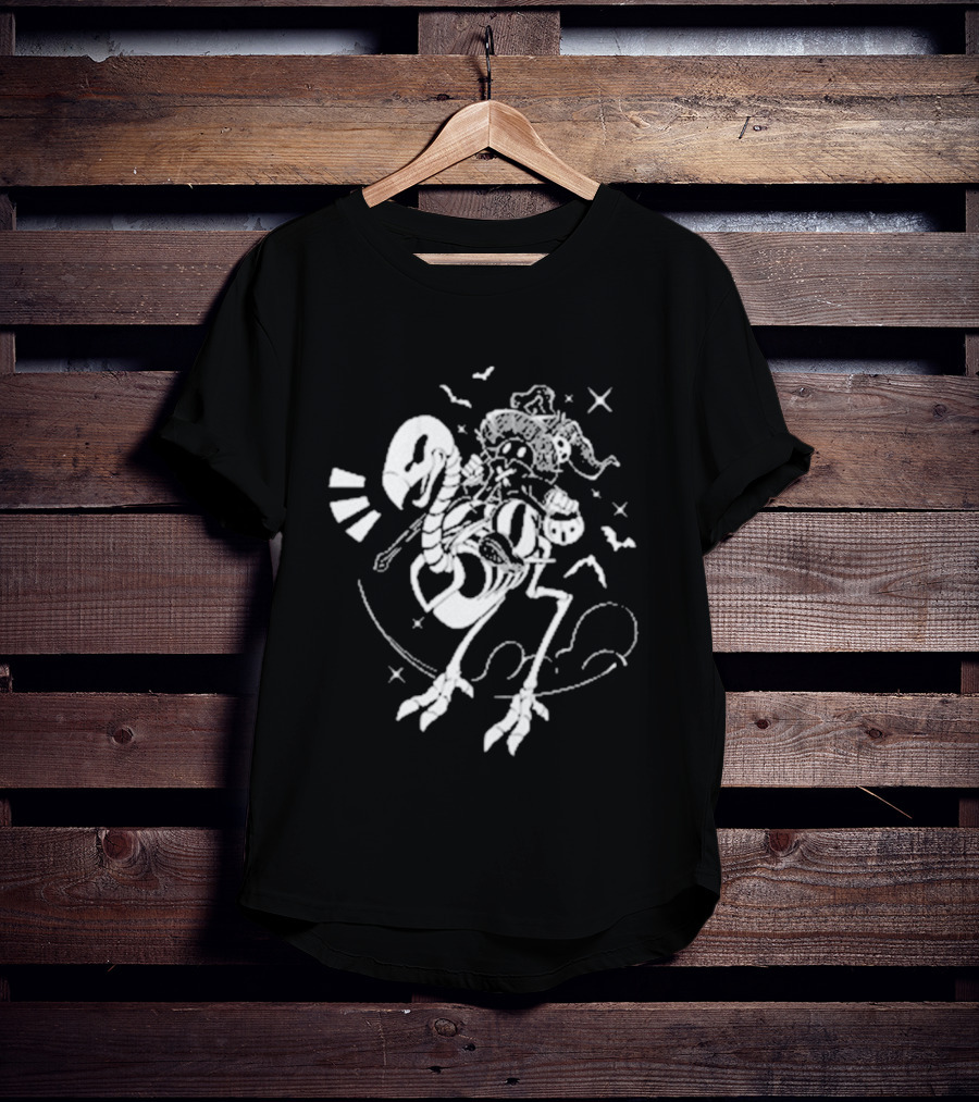 Bird Bones Pop Culture Wizardry With Magic Wand And Hat T-Shirt