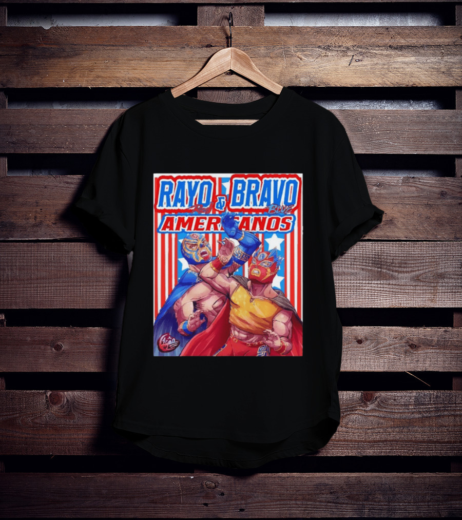 Rayo And Bravo Red Blue Americanos Wrestling Fan Favorite T-Shirt