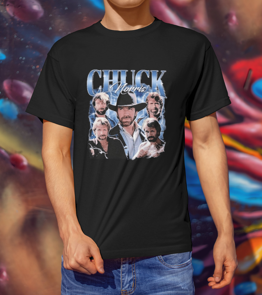 CHUCK NORRIS Iconic Cowboy Multiple Images T-Shirt
