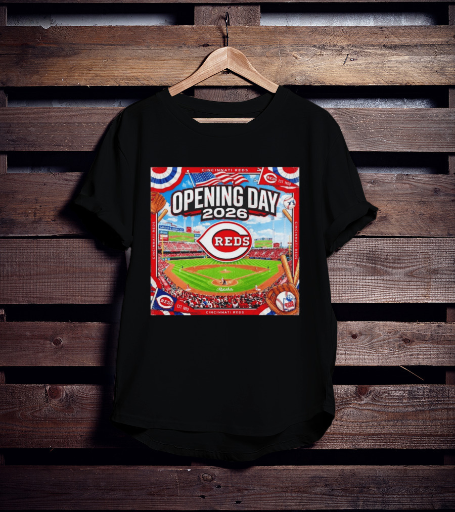 Cincinnati Reds Opening Day 2026 Great American Ball Park Baseball Celebration T-Shirt