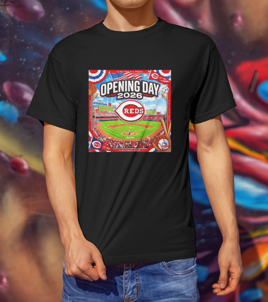 Cincinnati Reds Opening Day 2026 Great American Ball Park Baseball Celebration T-Shirt