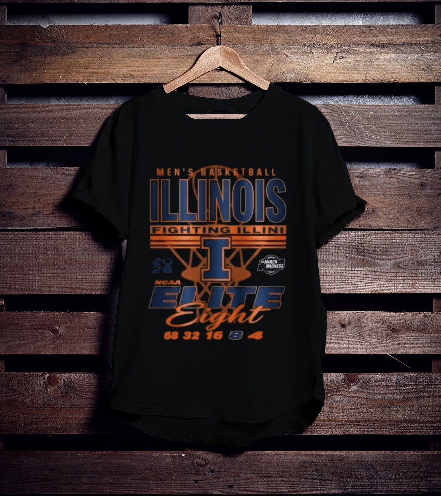 Illinois Fighting Illini 2026 NCAA Men's Basketball March Madness Elite Eight Bound T-Shirt