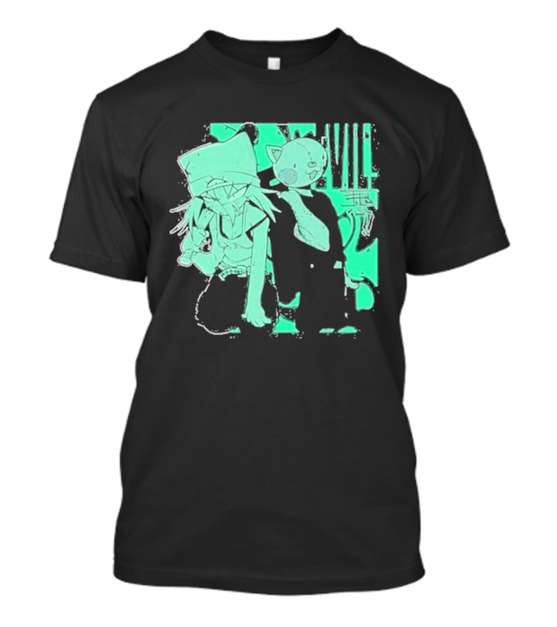 Issbrokie Woke Up In A Bad Mood Glow In The Dark Cat T-Shirt