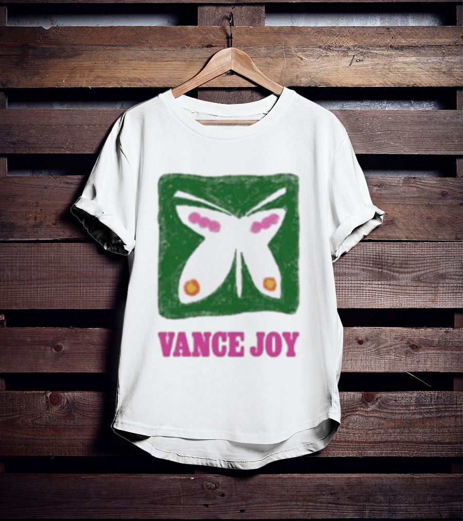 Vance Joy Butterfly Green Pink White T-Shirt