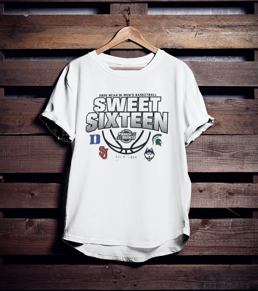 NCAA DI Men's Basketball Sweet 16 March Madness East Regional 2026 Washington DC Spartan Huskies Blue Devils Red Storm T-Shirt
