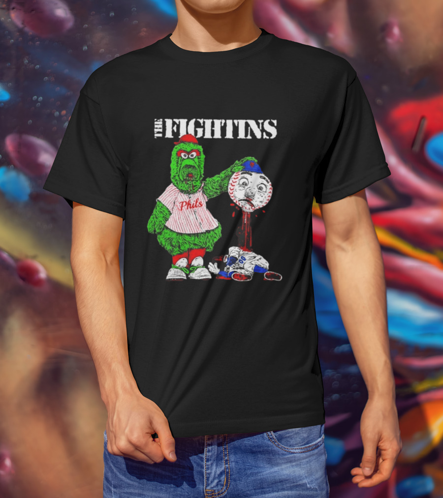 The Fightins Phillie Phanatic Philadelphia Phillies Holding Mr. Met T-Shirt