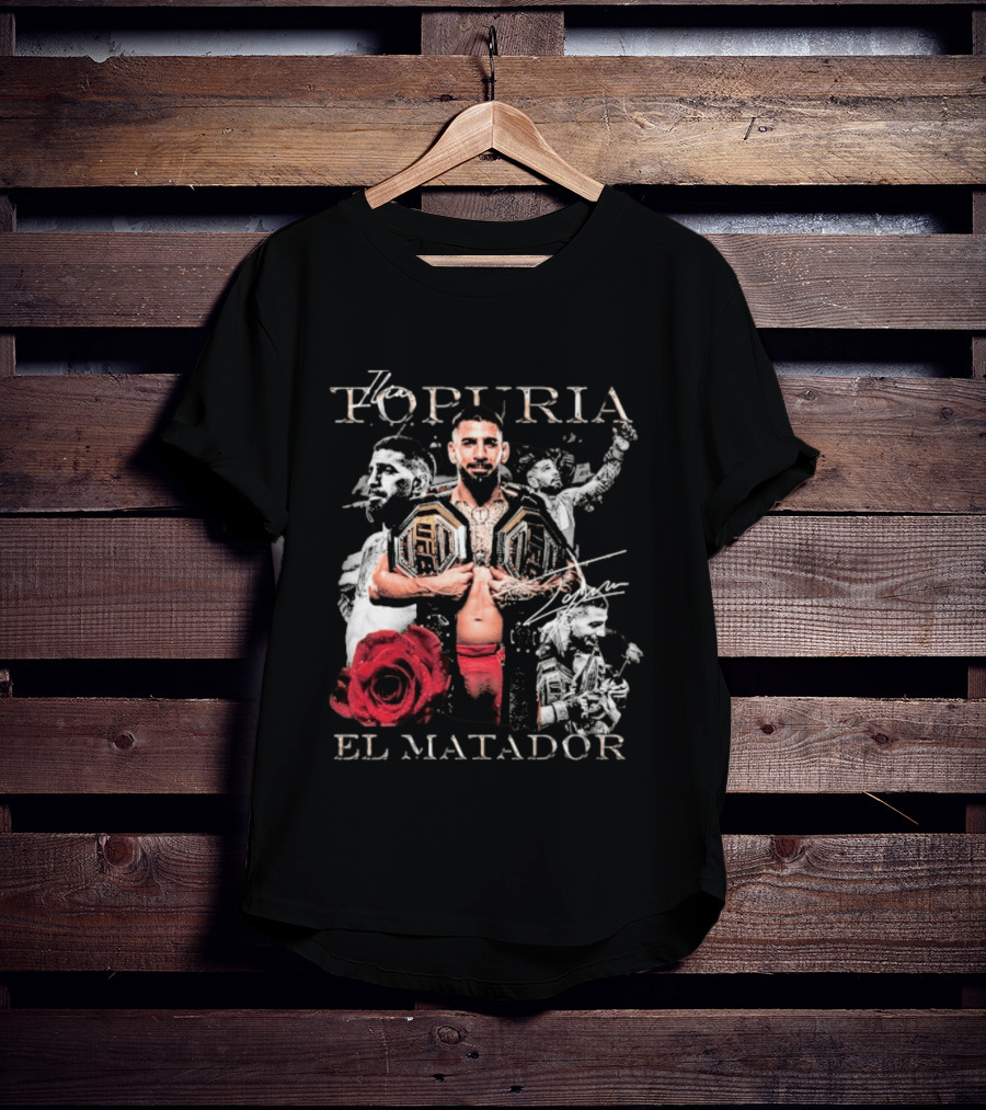 Topuria El Matador Ilia UFC Fighter With Championship Belt Concept T-Shirt