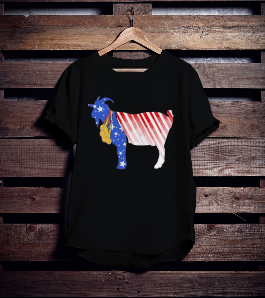 USA GOAT Stars Stripes Olympic Medals T-Shirt