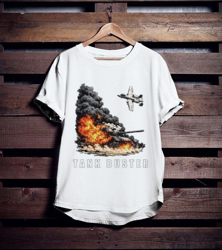 Tank Buster Explosion Fighter Plane Attack T-Shirt